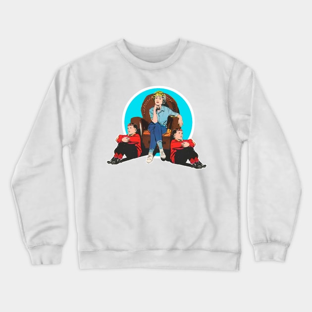 Mother and twin children Crewneck Sweatshirt by Marccelus